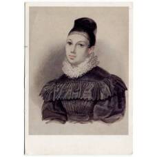 Открытка живопись Н.А. Бестужев «Портрет Е.П. Нарышкиной»