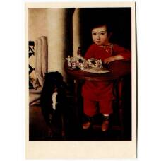 Открытка живопись Неизвестный художник первой половины XIX века «Мальчик с игрушками»