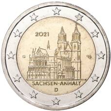 Монета 2 евро 2021 года G Германия «Федеральные земли Германии — Саксония-Анхальт (Магдебургский собор)» (аверс)