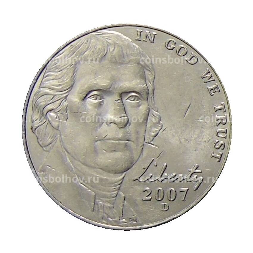 Монета 5 центов 2007 года D США