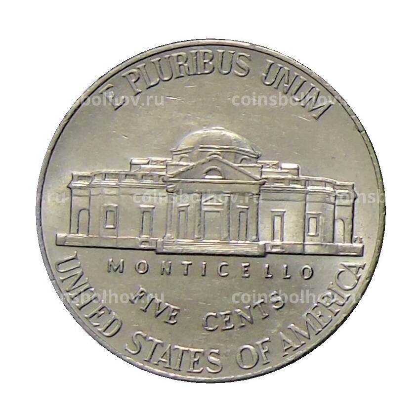 Монета 5 центов 2007 года D США (вид 2)
