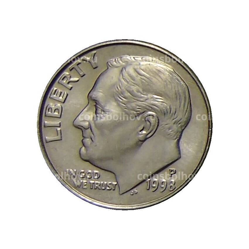 Монета 1 дайм (10 центов) 1998 года P США