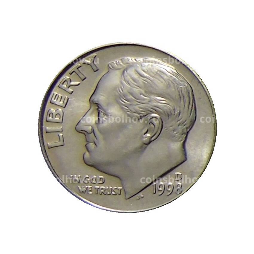 Монета 1 дайм (10 центов) 1998 года D США