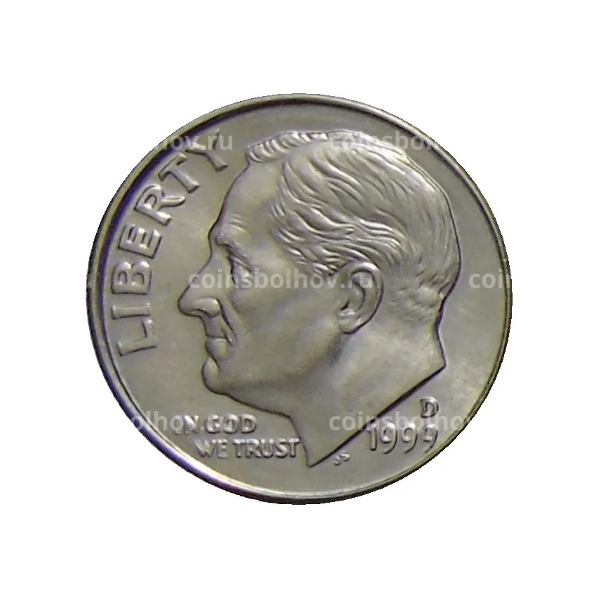 Монета 1 дайм (10 центов) 1999 года D США