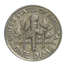 Монета 1 дайм (10 центов) 1990 года D США (реверс)