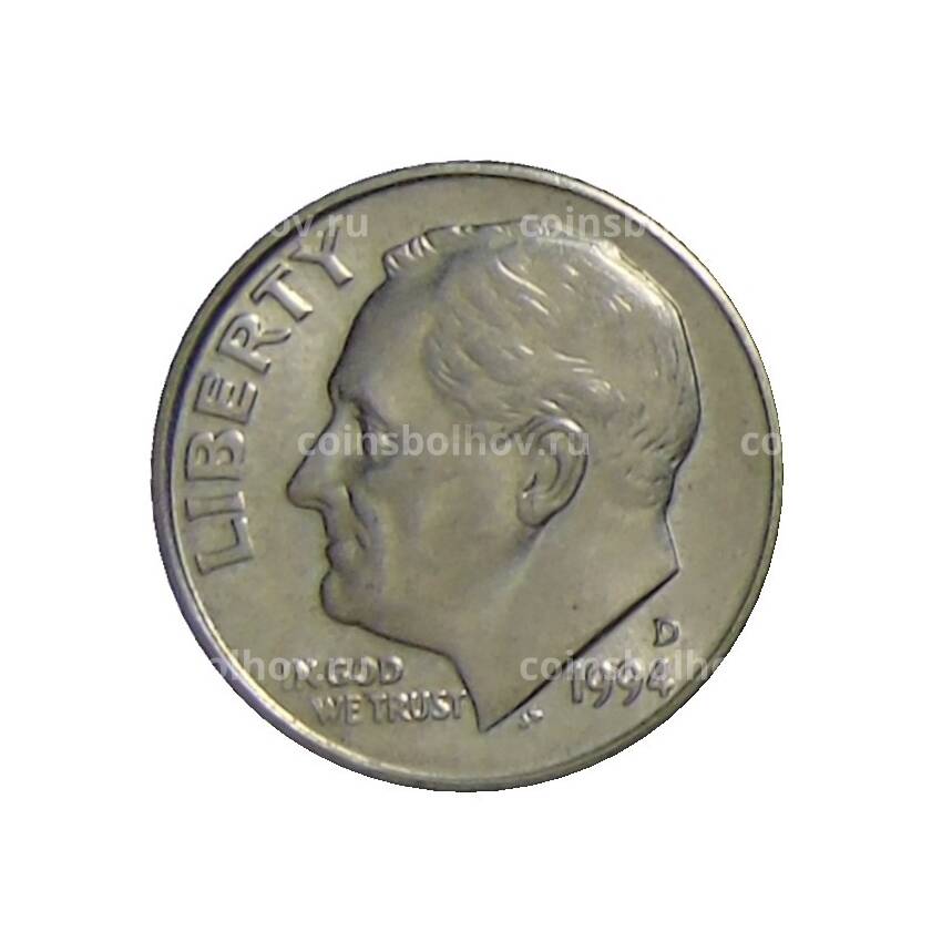 Монета 1 дайм (10 центов) 1994 года D США