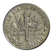 Монета 1 дайм (10 центов)1988 года D США (реверс)