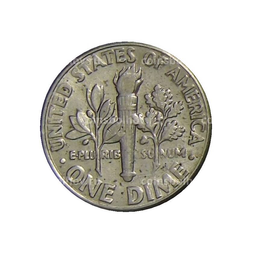 Монета 1 дайм (10 центов)1988 года D США (вид 2)
