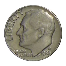 Монета 1 дайм (10 центов) 1980года D США (аверс)