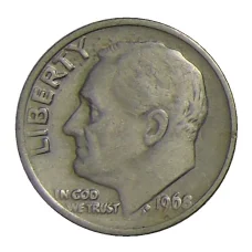 Монета 1 дайм (10 центов) 1968 года США (аверс)