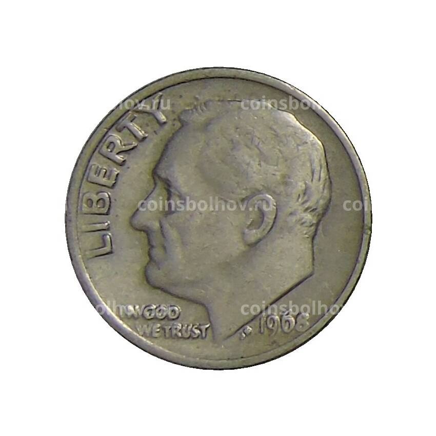 Монета 1 дайм (10 центов) 1968 года США