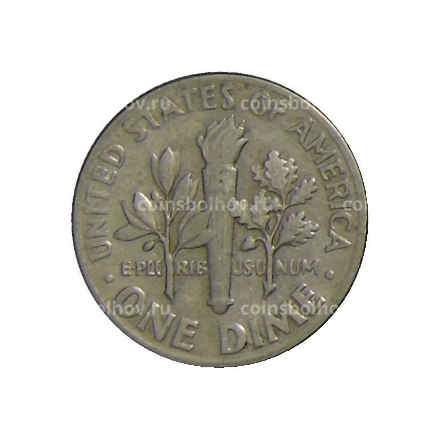 Монета 1 дайм (10 центов) 1972 года D США (вид 2)