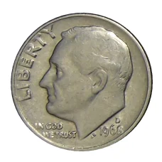 Монета 1 дайм (10 центов) 1968 года D США (аверс)