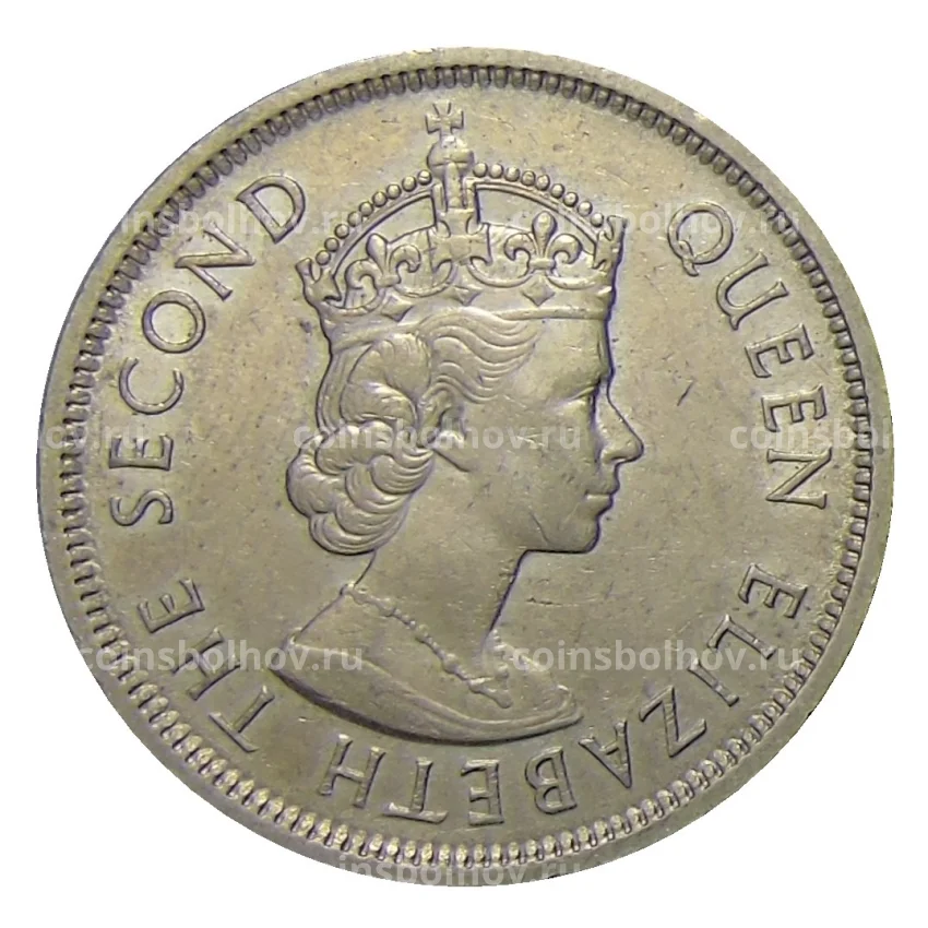Монета 1 доллар 1960 года KN Гонконг (вид 2)