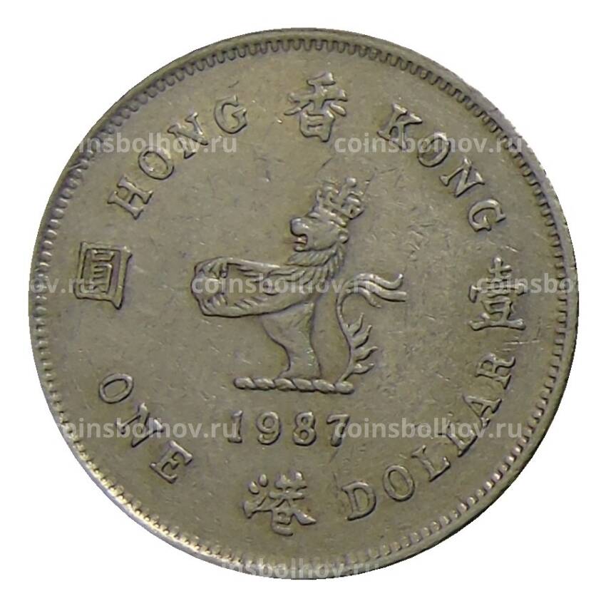 Монета 1 доллар 1987 года Гонконг