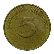 Монета 5 пфеннигов 1973 года J Германия (реверс)