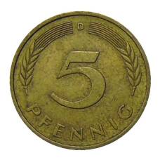 Монета 5 пфеннигов 1979 года D Германия (реверс)