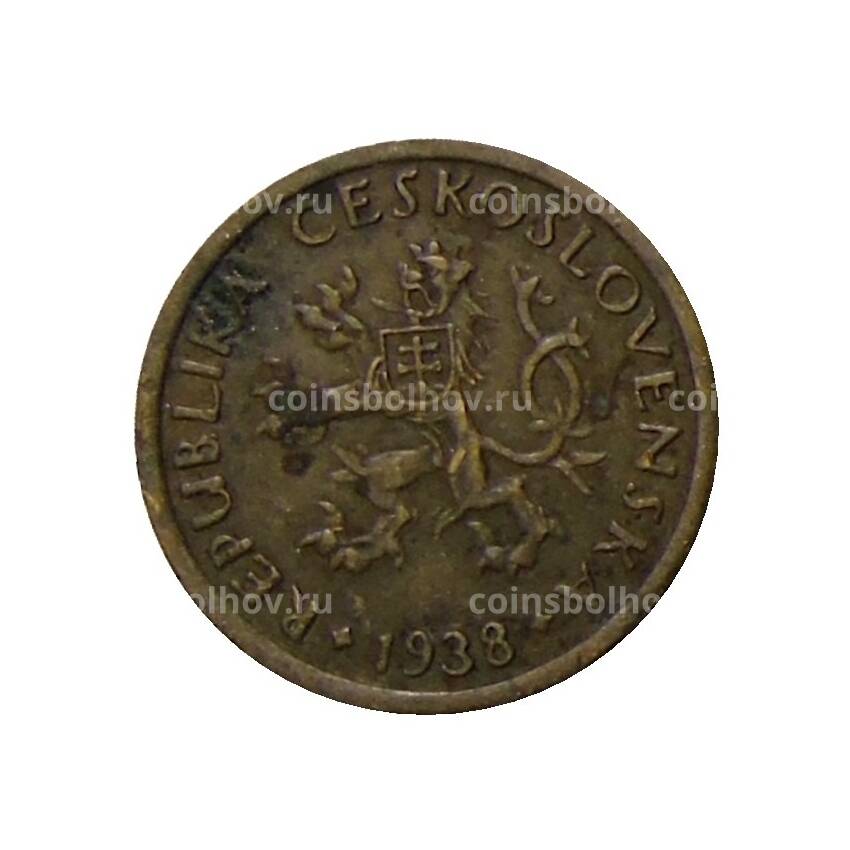 Монета 10 геллеров 1938 года Чехословакия