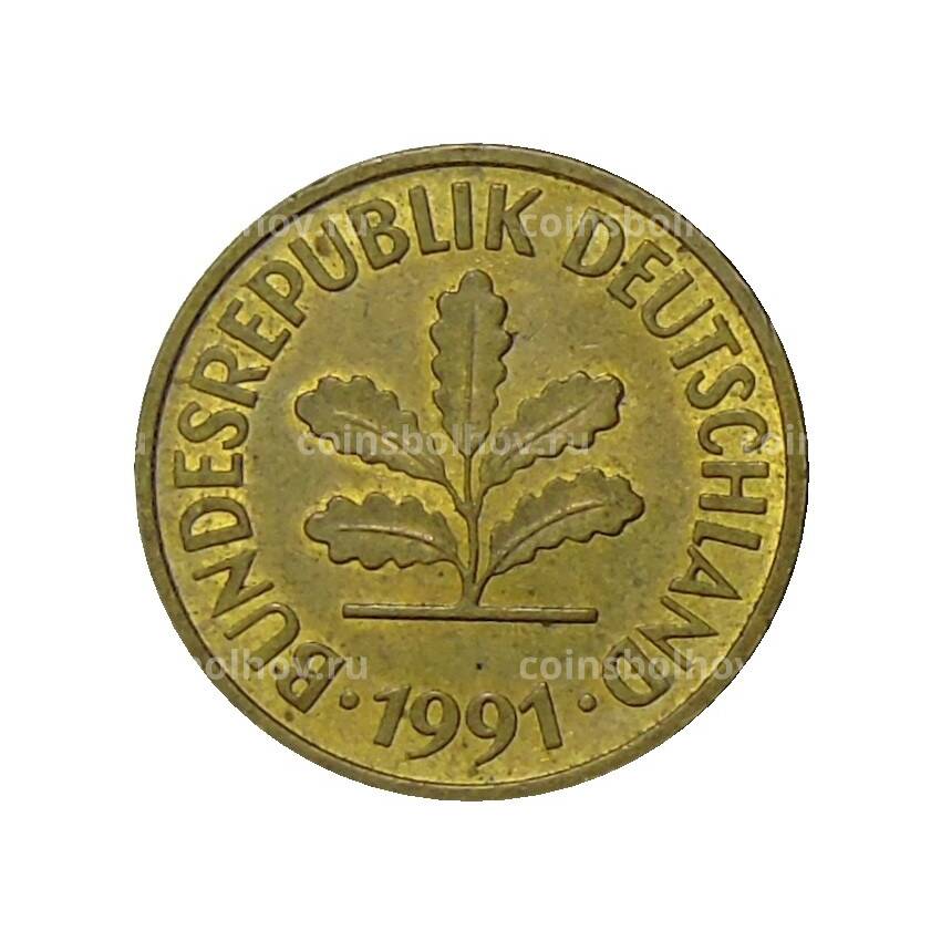 Монета 5 пфеннигов 1991 года J Германия