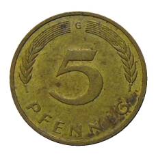 Монета 5 пфеннигов 1995 года G Германия (реверс)