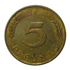 Монета 5 пфеннигов 1986 года D Германия (реверс)