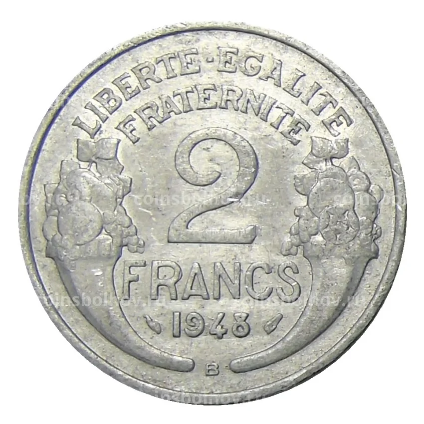 Монета 2 франка 1948 года В Франция