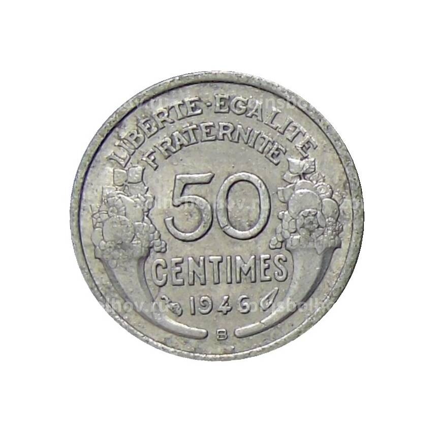 Монета 50 сантимов 1946 года В Франция