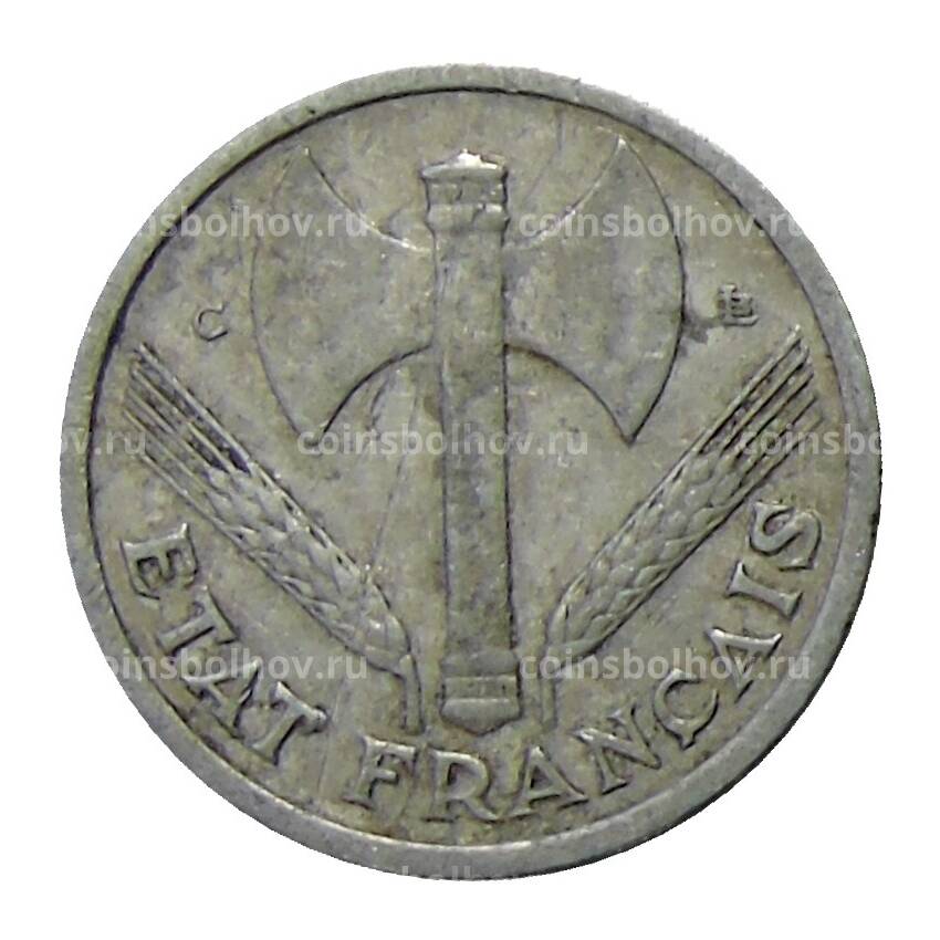 Монета 1 франк 1944 года С Франция (вид 2)