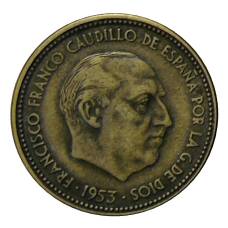 Монета 2.5 песеты 1953 (56) года Испания (реверс)