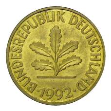 Монета 10 пфеннигов 1992 года G Германия (аверс)