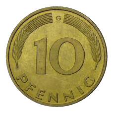 Монета 10 пфеннигов 1992 года G Германия (реверс)