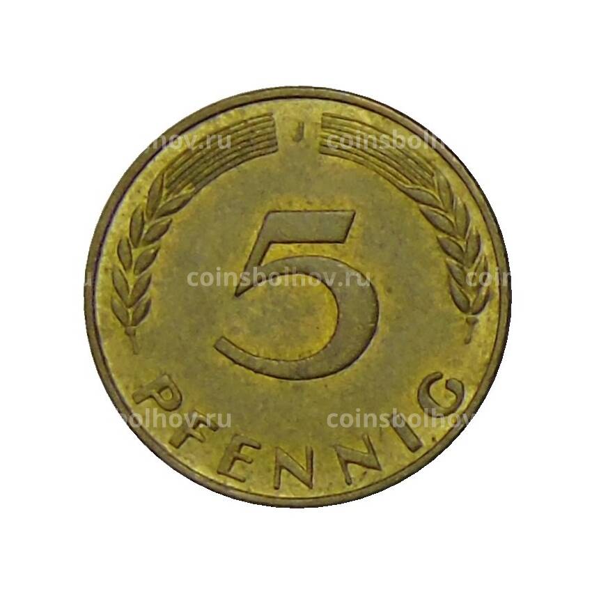 Монета 5 пфеннигов 1950 года J Германия (вид 2)