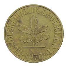Монета 10 пфеннигов 1978 года F Германия (аверс)