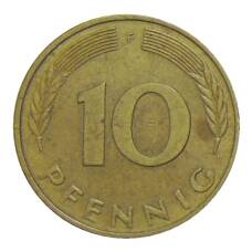 Монета 10 пфеннигов 1978 года F Германия (реверс)