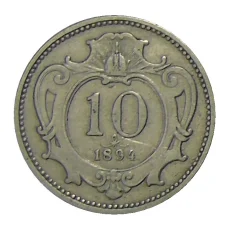 Монета 10 геллеров 1894 года Австрия (аверс)