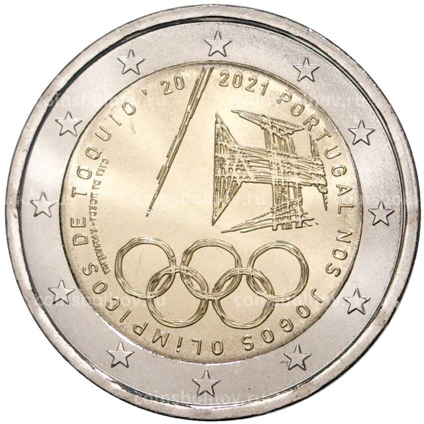 Монета 2 евро 2021 года Португалия — Летние Олимпийские игры в Токио