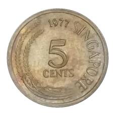 Монета 5 центов 1977 года Сингапур (аверс)