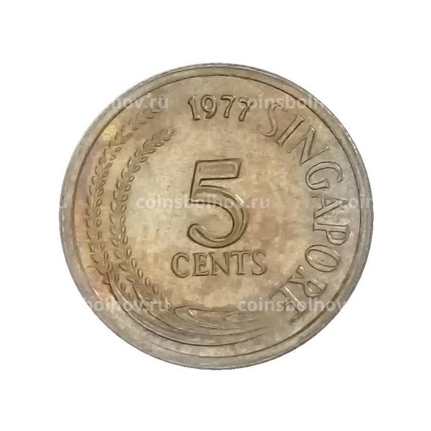 Монета 5 центов 1977 года Сингапур