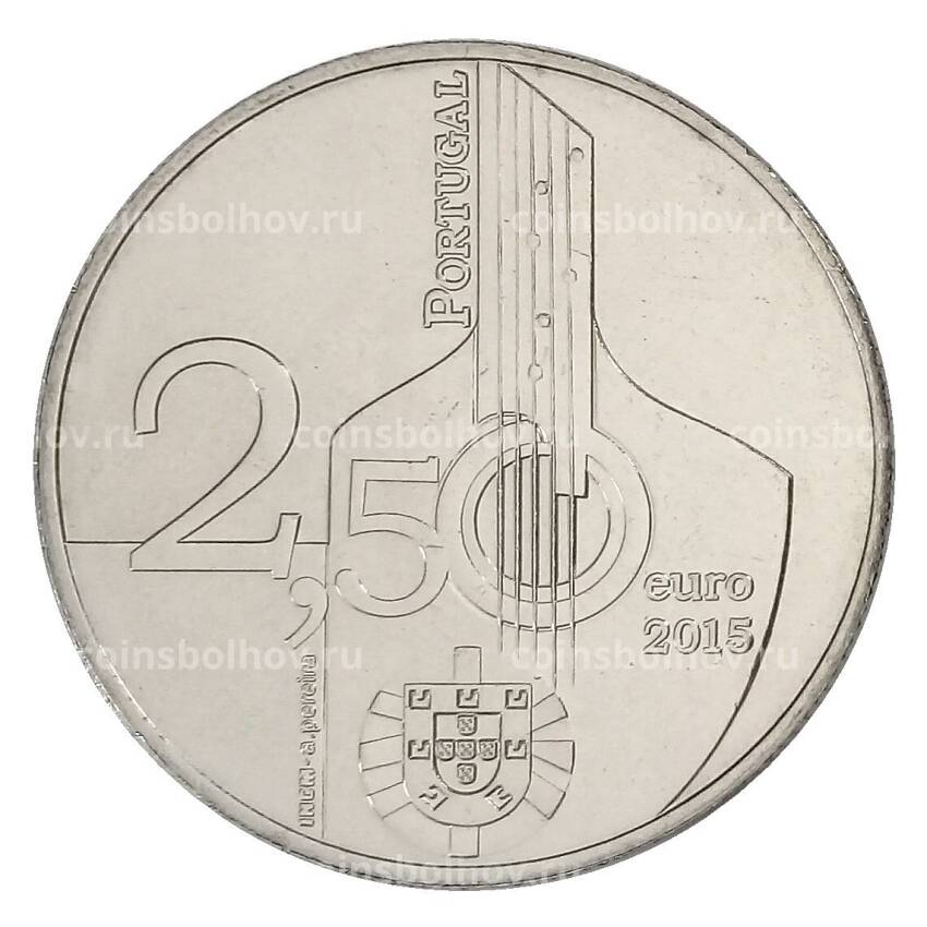 Монета 2,5 евро 2015 года Португалия «Нематериальное культурное наследие ЮНЕСКО — Фаду» (вид 2)