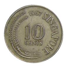 Монета 10 центов 1967 года Сингапур (аверс)