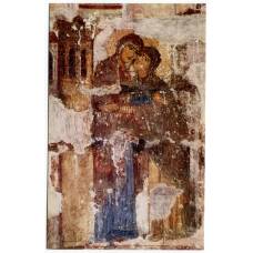 Открытка Грузинская ССР — Храм Атени. Южная абсида. Фреска «Встреча Марии с Елизаветой».