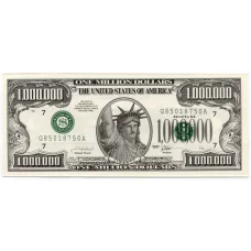 Сувенирная банкнота 1000000 долларов 2001 года США (аверс)