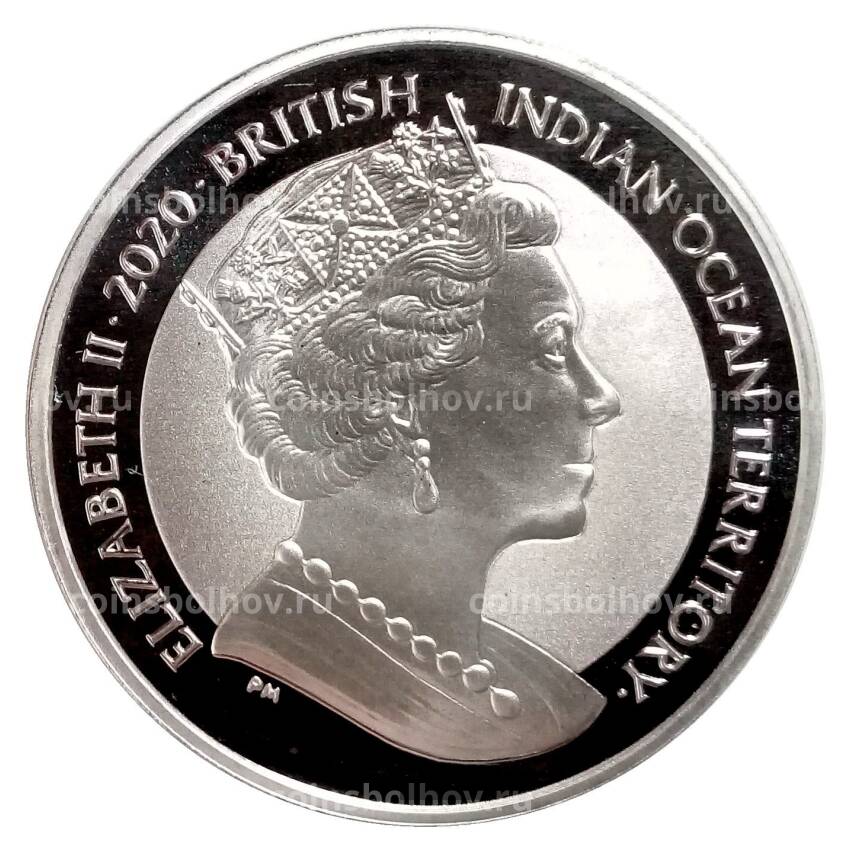 Монета 1 роял 2020 года Британские территории в Индийском океане (вид 2)