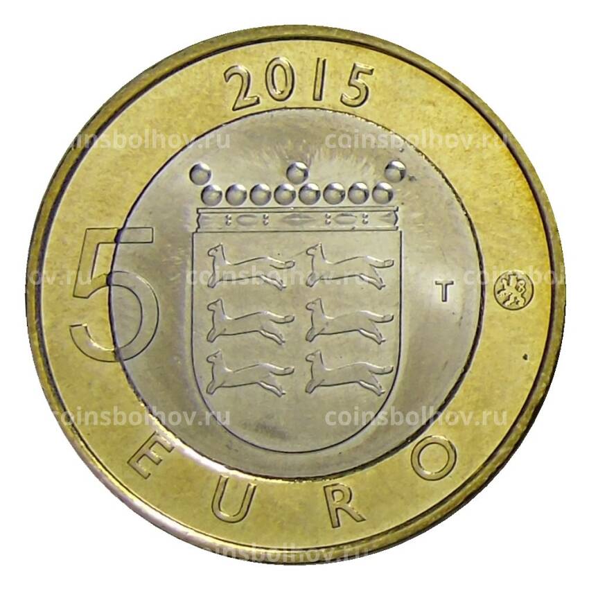 Монета 5 евро 2015 года Финляндия  —  Исторические регионы Финляндии. Животные — Остроботния (вид 2)