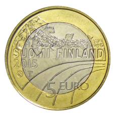 Монета 5 евро 2015 года Финляндия  —  Спорт — Гимнастика (реверс)