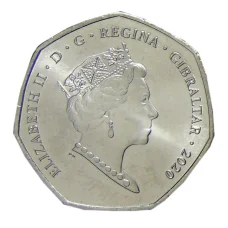 Монета 50 пенсов 2020 года Гибралтар (реверс)