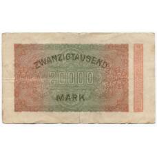 Банкнота 20000 марок 1923 года Германия (вид 2)