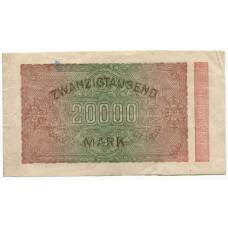 Банкнота 20000 марок 1923 года Германия (вид 2)