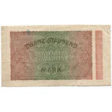 Банкнота 20000 марок 1923 года Германия (вид 2)