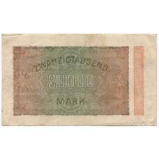 Банкнота 20000 марок 1923 года Германия (вид 2)